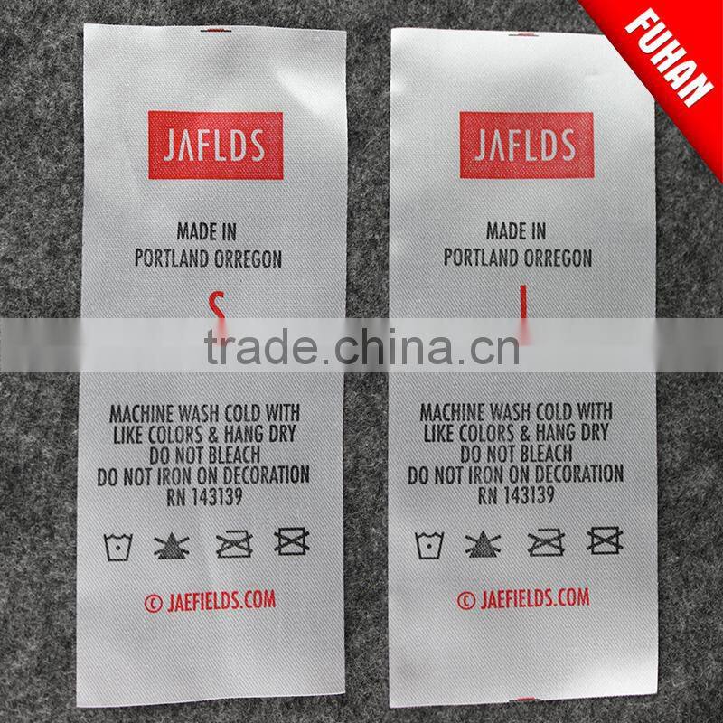 Customized Printed Satin Wash Care Label For Clothing