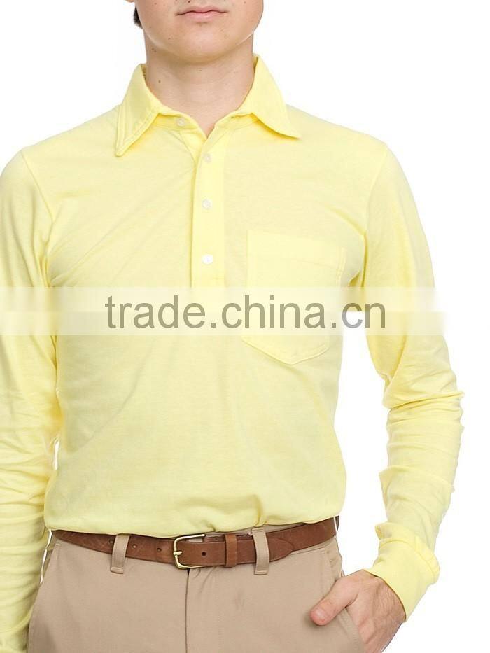 100% cotton custom long sleeve golf tee plain shirts men polo t-shirt