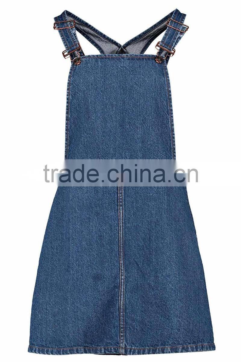 women bonnie denim jean overall dress