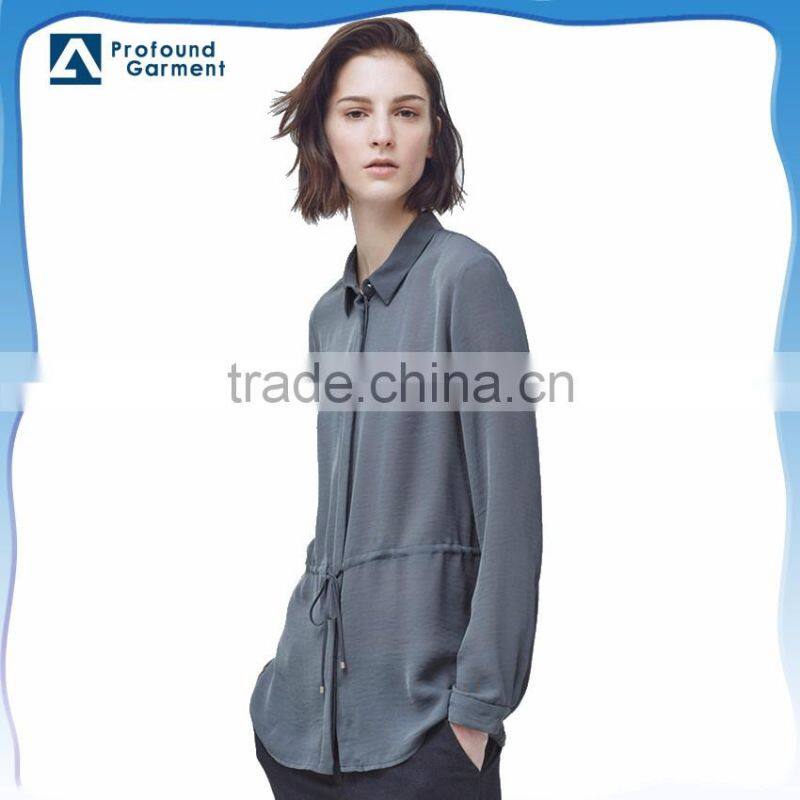 solid color velvet fabric fashion women long loose casual check blank custom chinese names shirt botton design model tops styles