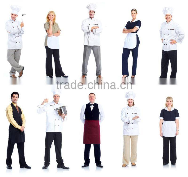 Fashion design custom working uniform, hotel and restaurant waiter uniform