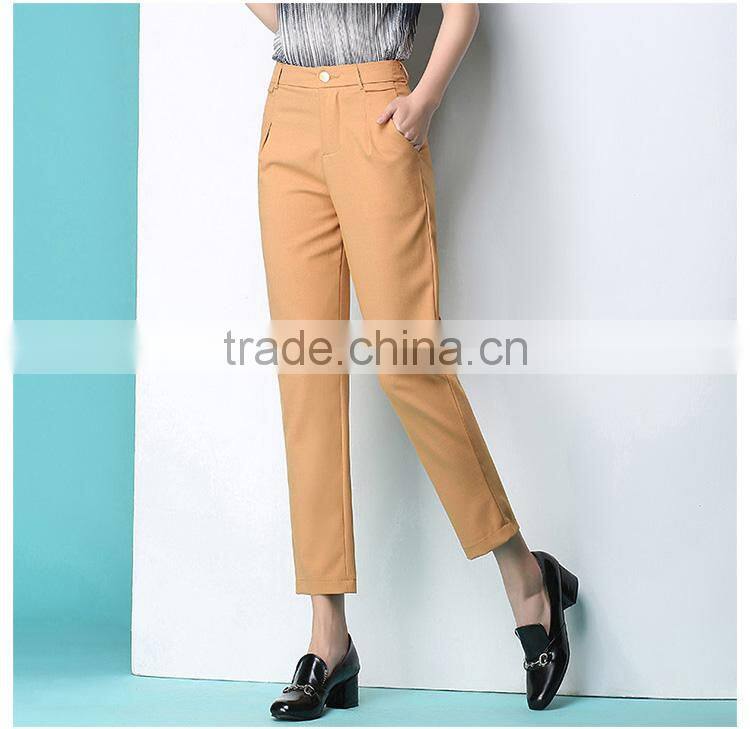 Haren pants OL 2017 spring summer radish occupation high waist slim jeans casual trousers custom made