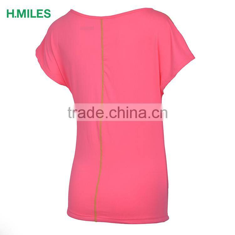 New design cool dry custom women sport t shirt fitness clothes running apparel