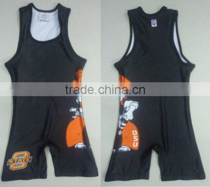 Sublimated custom-made wrestling singlets