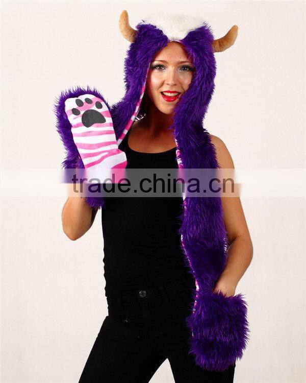 New style classical carniva dog pattern animal hood hat