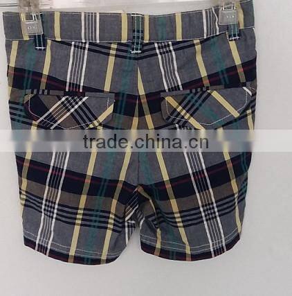 cool boys colors stipes yarn dyed cotton shorts for summer
