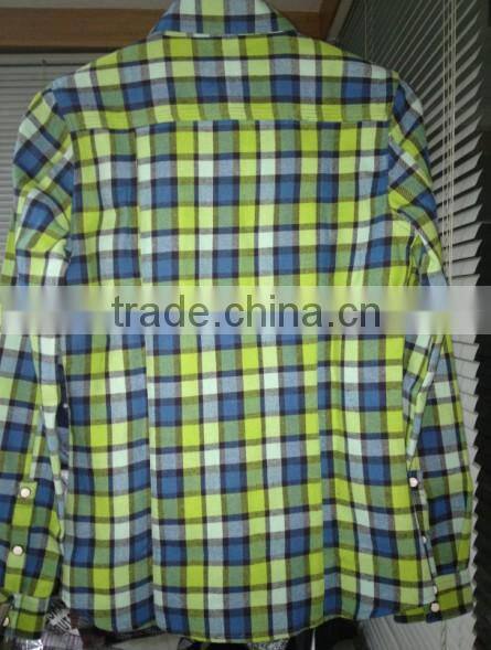 ladies check 100% cotton flannel long sleeve shirt with two chest pockets and button up