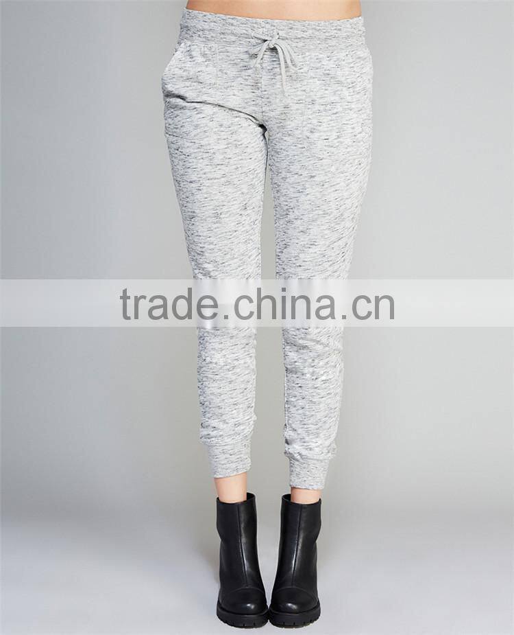 OEM cheap knit joggers plain grey sport girls sex photos in skinny trousers