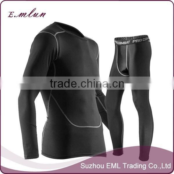 New products sports suit with long sleeves thin fitness compression men sportswear sets