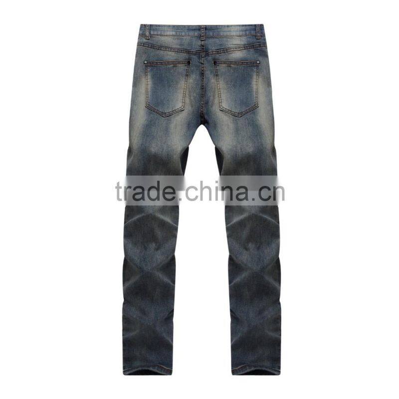 2016 Hot men's fashion men's jeans biker jeans hole personality male personality pants beggar