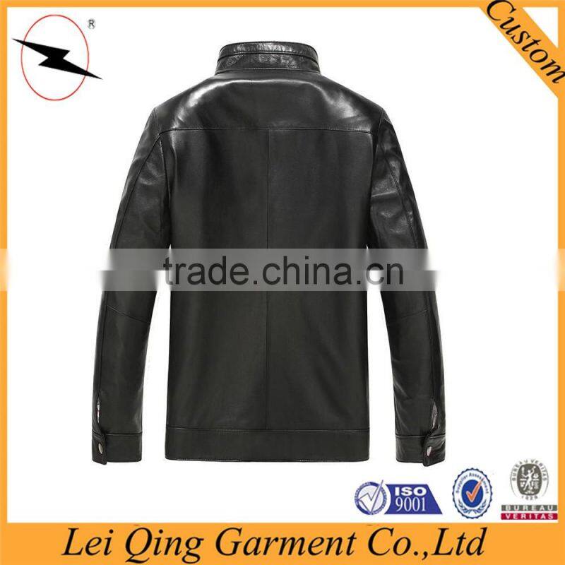 New black fashion men casual leather jackets