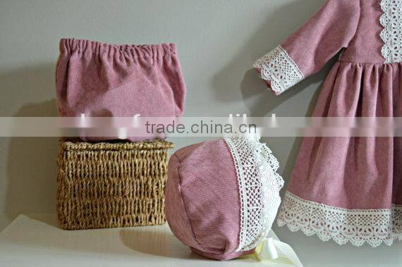 Lace Christmas Dresses Mother Daughter Matching Dress Baby Girl Frocks With Baby Bloomers