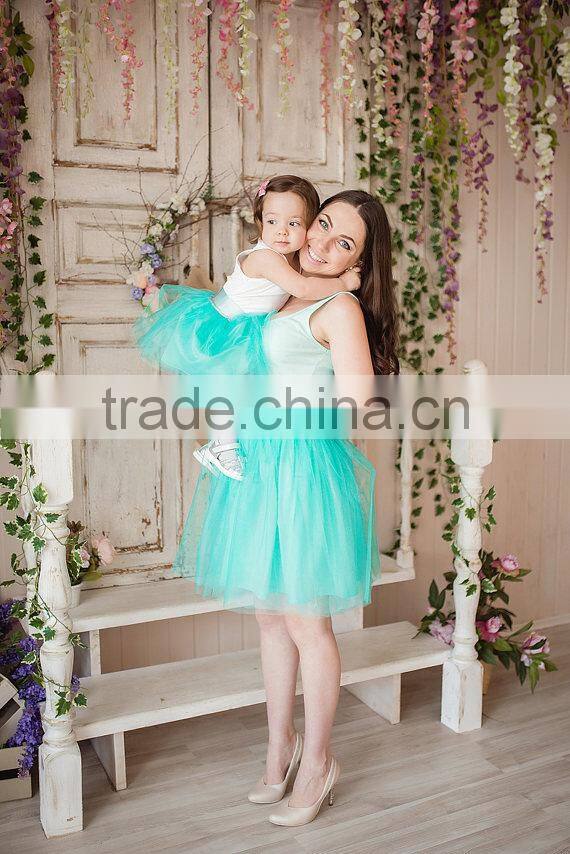 Pretty Set Of Matching Mother Daughter Tutu Dress Short Mini Skirt +Tank+Tops