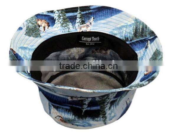 Hot sale custom tie dyed polo cotton floral print bucket hat