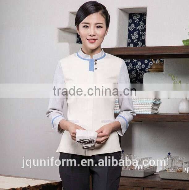 custom fast delivery wholesale women clothing hotel housekeeping uniform in Guangzhou