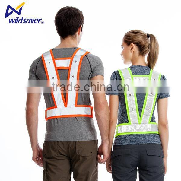 police worker hi visibility led warning lighted safety vest