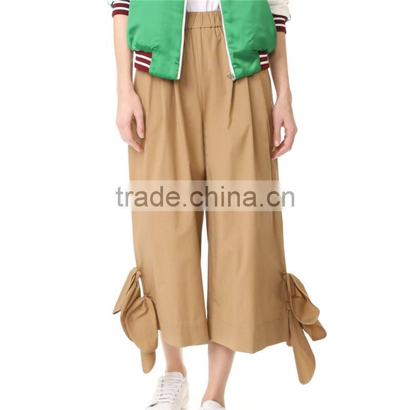 Puls size xxxl polished shirting side tie khaki cropped pants
