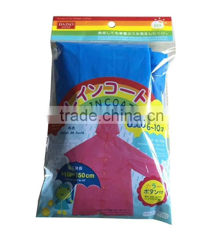 Kids rain poncho EVA fashional cute kids rainwear eva rain coat