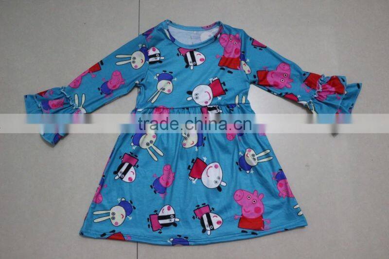 2017 Spring Lovely Baby Girls Long Sleeve Cartoon Clothes Baby Girls Comfortable Beautiful Cartoon Little Pig Top