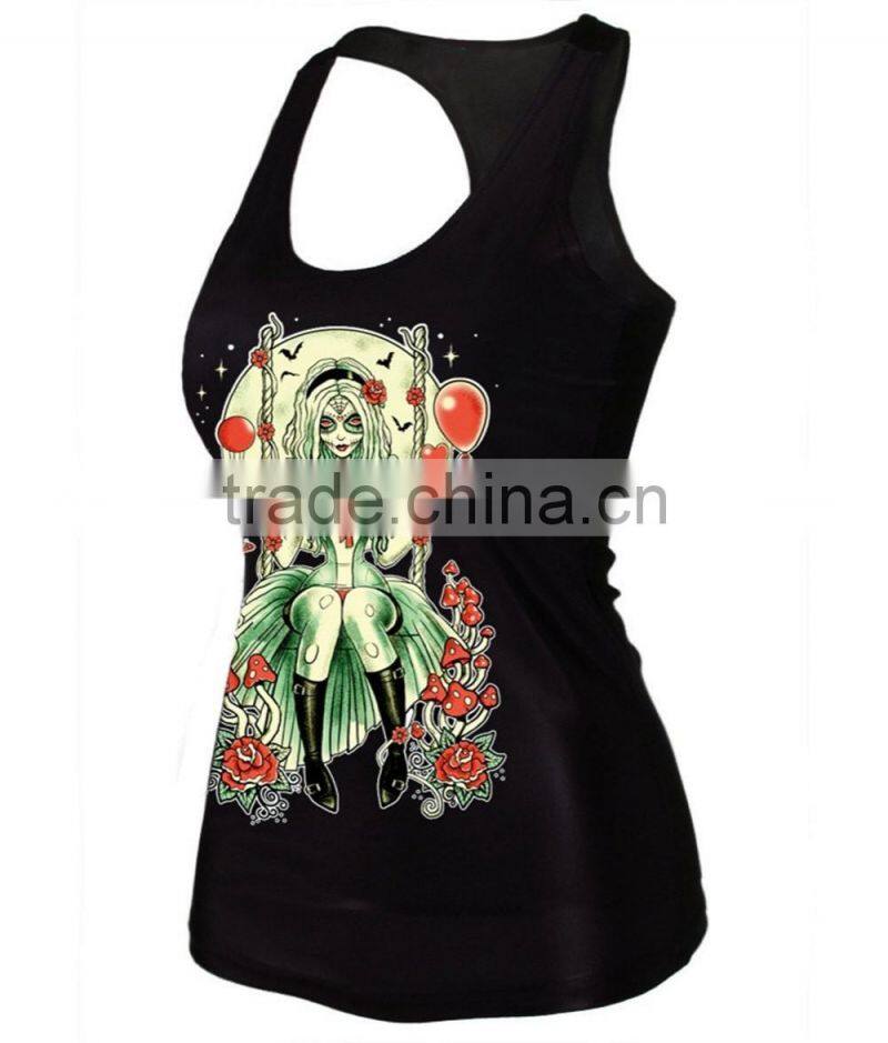 Girls Printed Sleeveless T Shirt Singlet Tank Tops