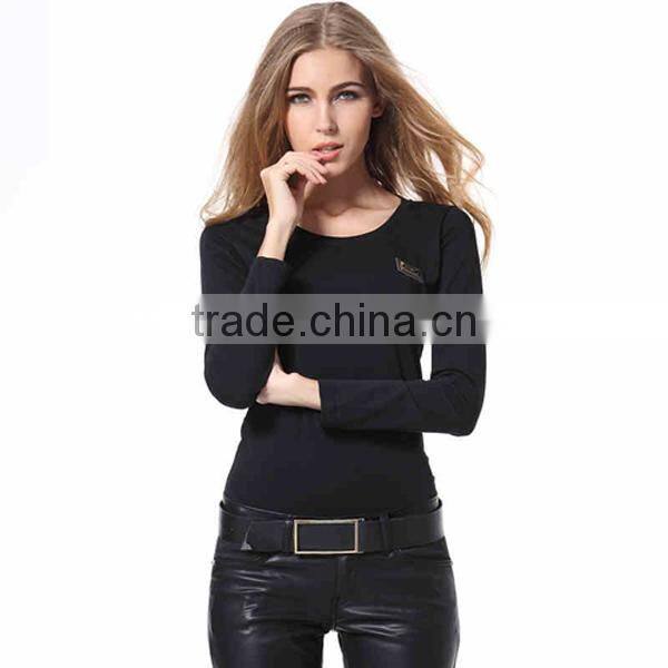 Plain Black Long Sleeve T Shirt For Women