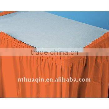 Rectangle 100% polyester table skirting with pleats table skirts table linen