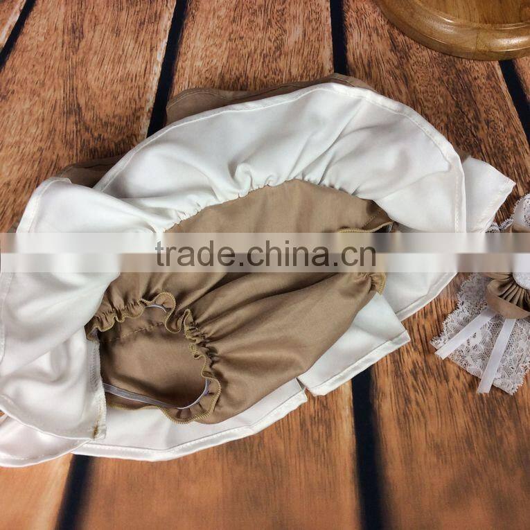 The newest design for baby girl ruffle raglan blue color elastic tutu divided skirt with big bowknot plain color adorable pants