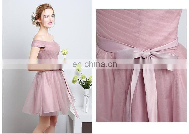 HS1612 Knee Length Short Cheap Wedding Bridesmaid Dress 2016 Custom Made 100% Real Images