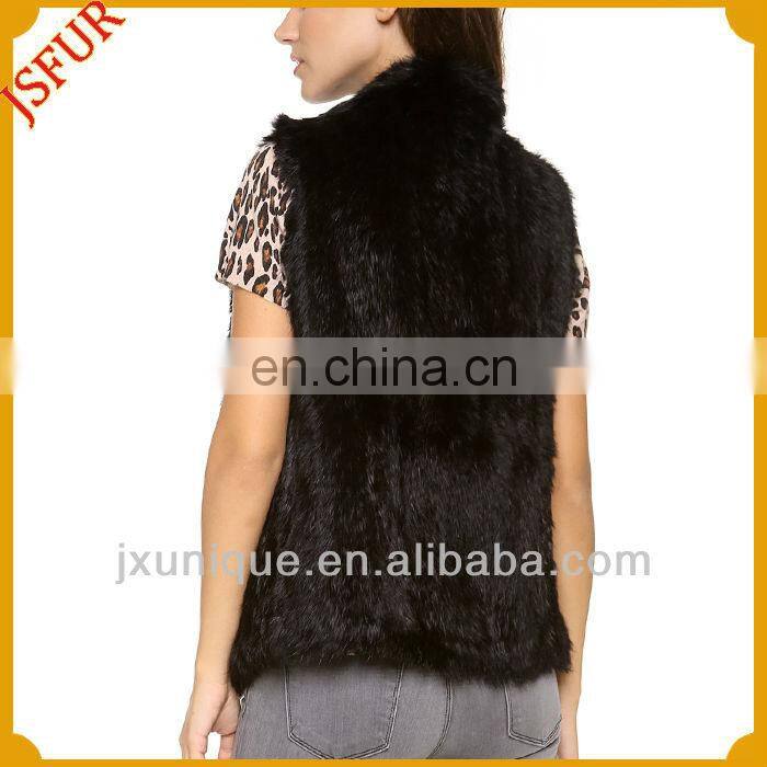 Brand sale nice rabbit fur knitted fur waistcoat