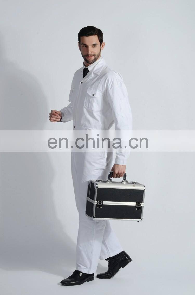 Best Quality Cotton Working Overalls White Men Work Uniforms with One-Piece Set