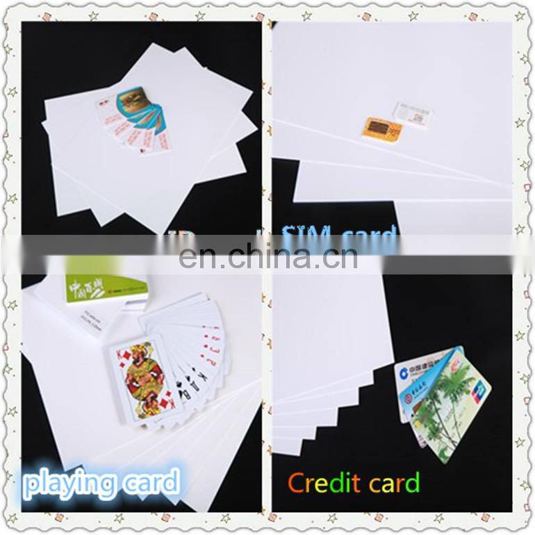 white rigid PVC card sheet for playing card / SIM card / IC card