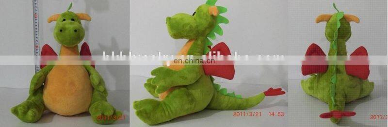 2015 promotion green dragon gift plush toys free sample