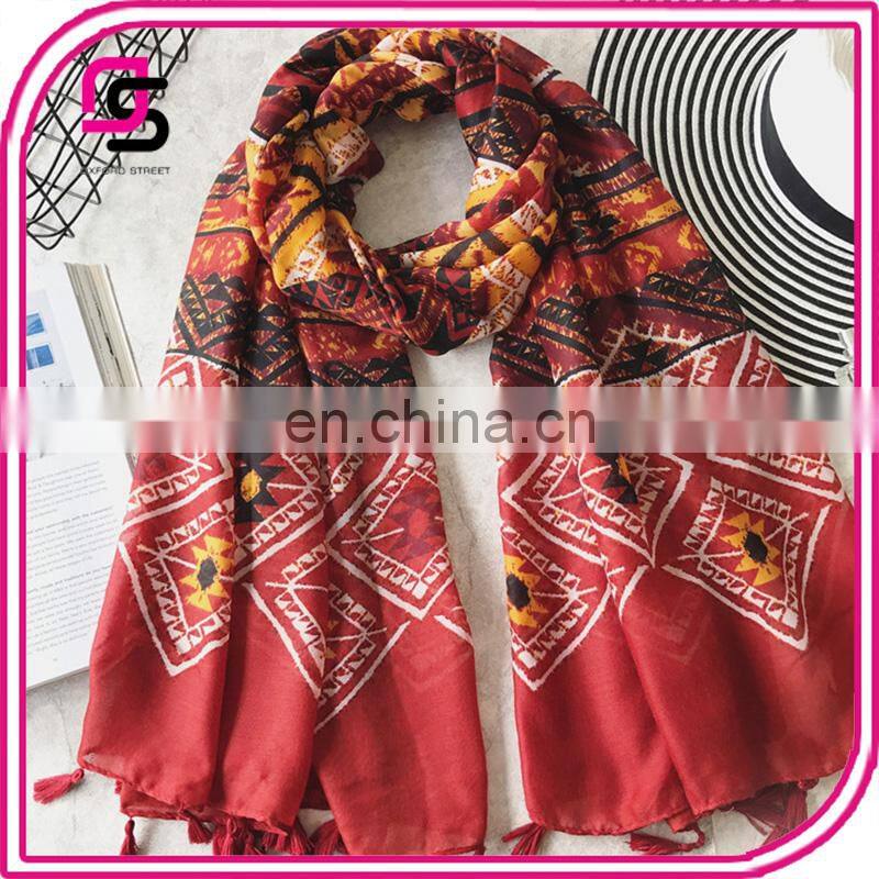 New Long Towel Fashion tribal print Tassel Spring Autumn Beach All-match Printing Scarf