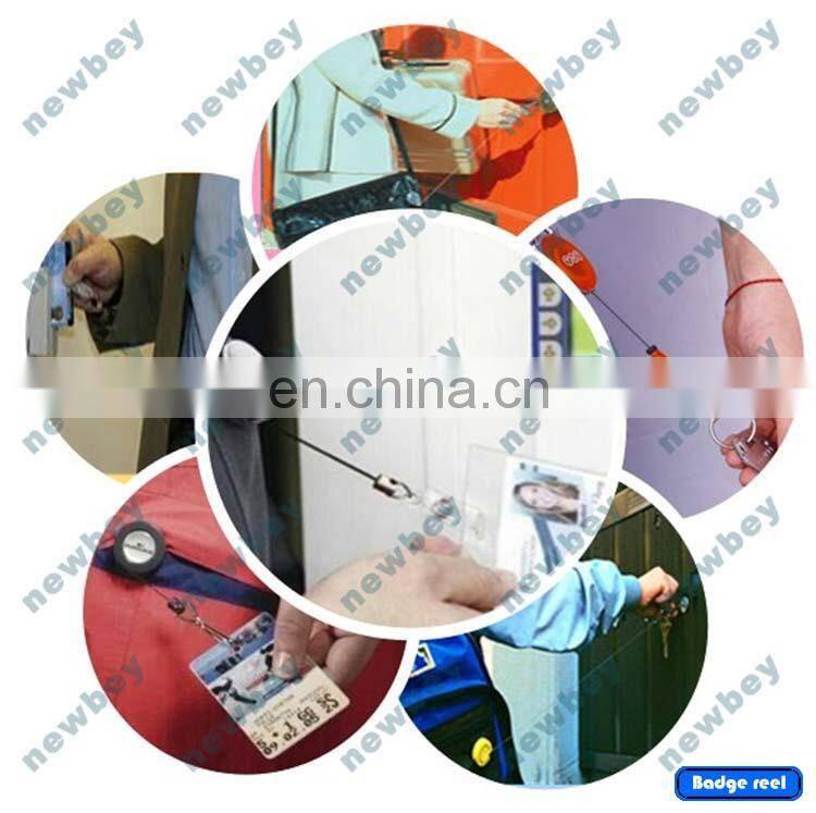 customized logo yoyo retractable carabiner id card badge holder