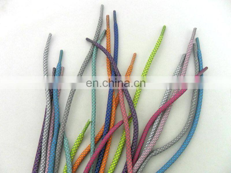 custom logo cheap colorful polyester reflective shoelaces