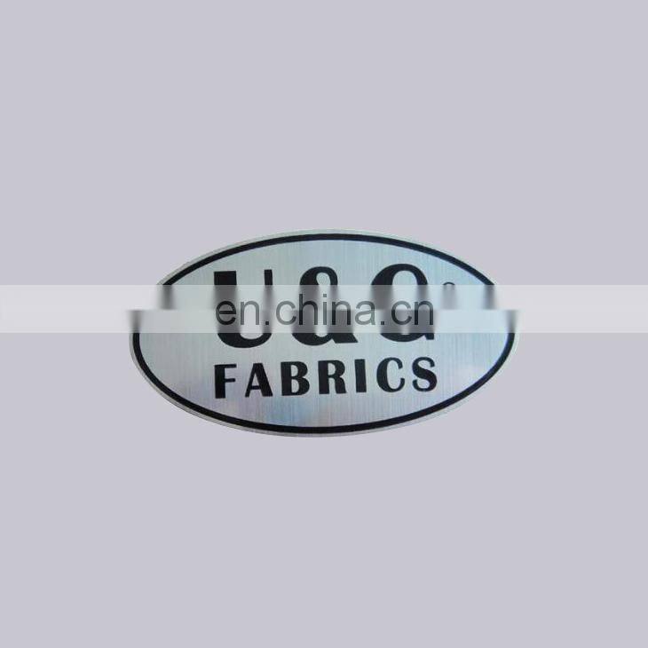 Top Quality Silk Screen Printed Type Custom Logo Oval Aluminum Name Plate With Self Adhesive