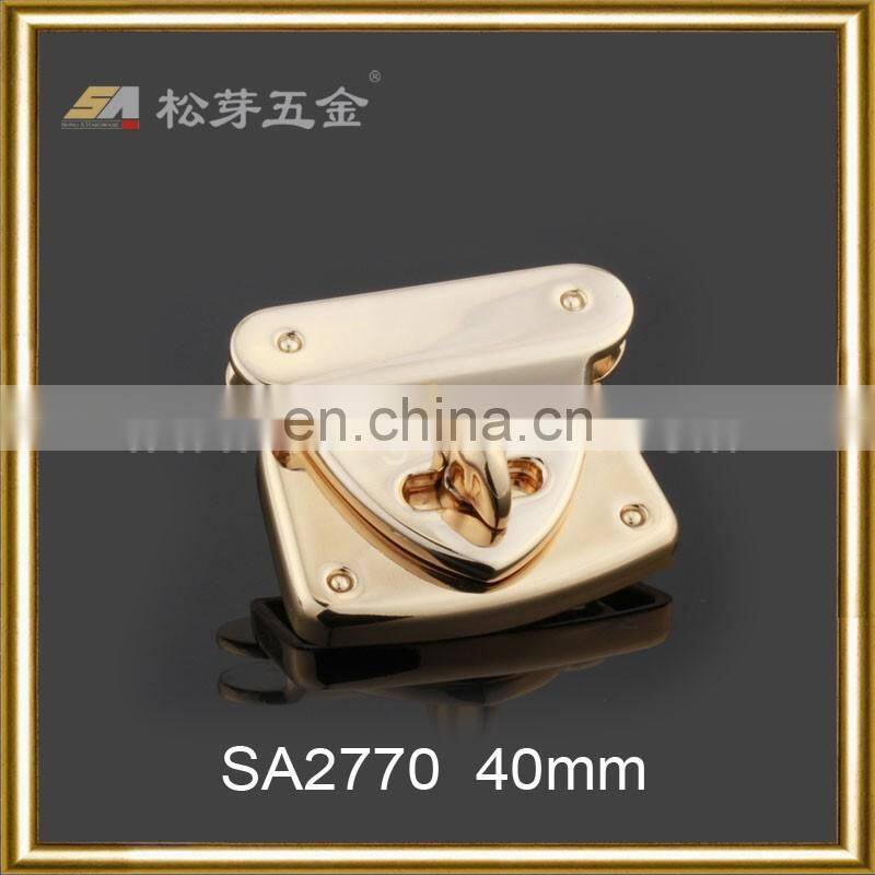 Fashion Girl Bag Lock Hardware Metal, Glossy Finished Zinc Alloy Twist Lock Hardware