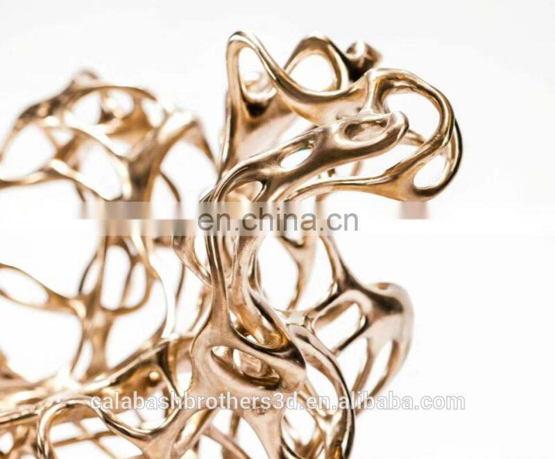 Chrome Modern Metal Resin Sculpture 3D Printing Indoor Resin Statue Sculpture Craft For Park Wall Decoration