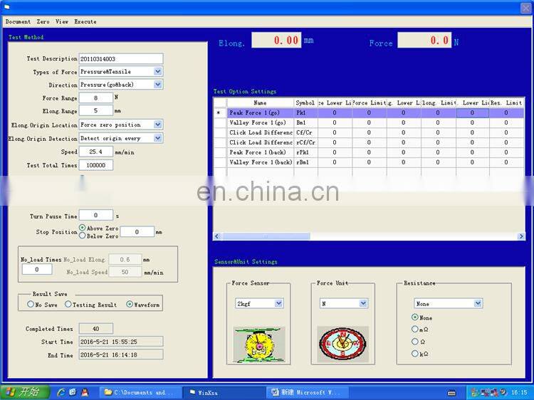 Auto Keystroke Button Load Displacement Curve Tester