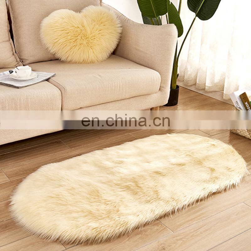 heart shape area carpet faux fur rug