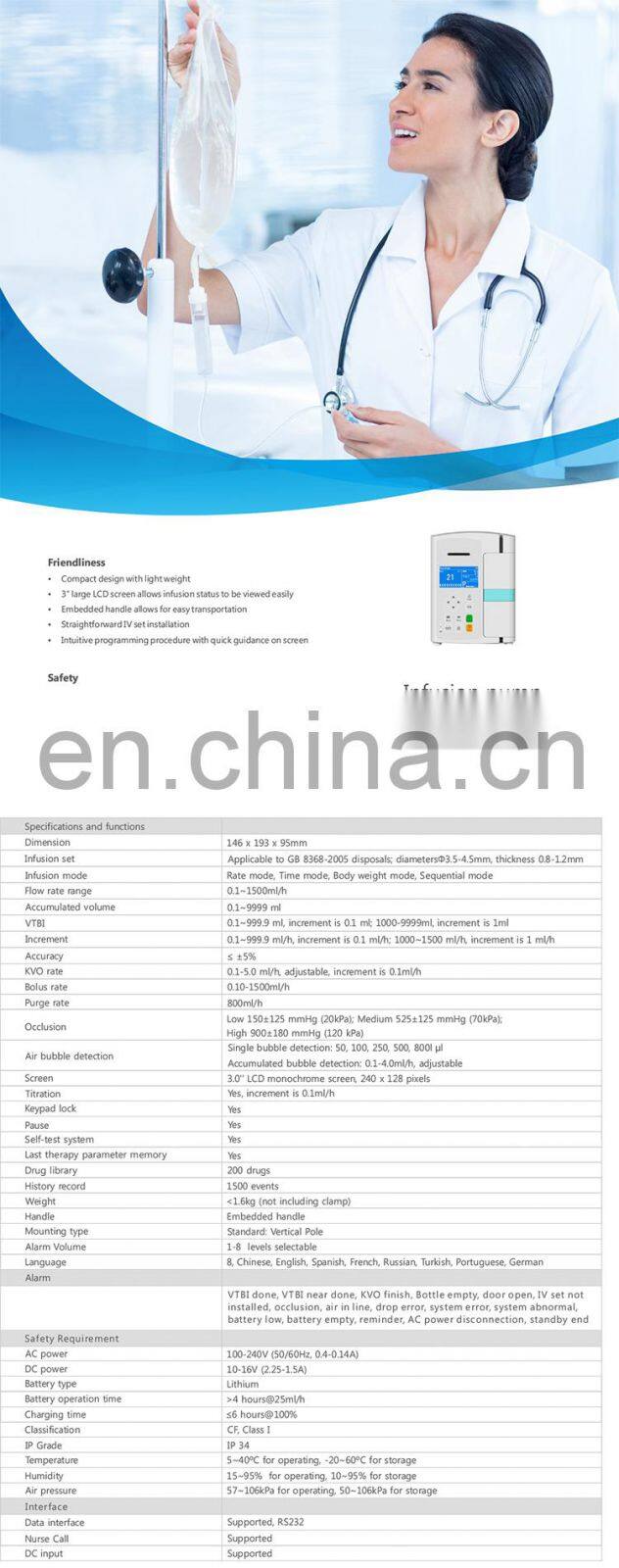 New Arrival syringe infusion pump/portable infusion pumps/volumetric infusion pump Price