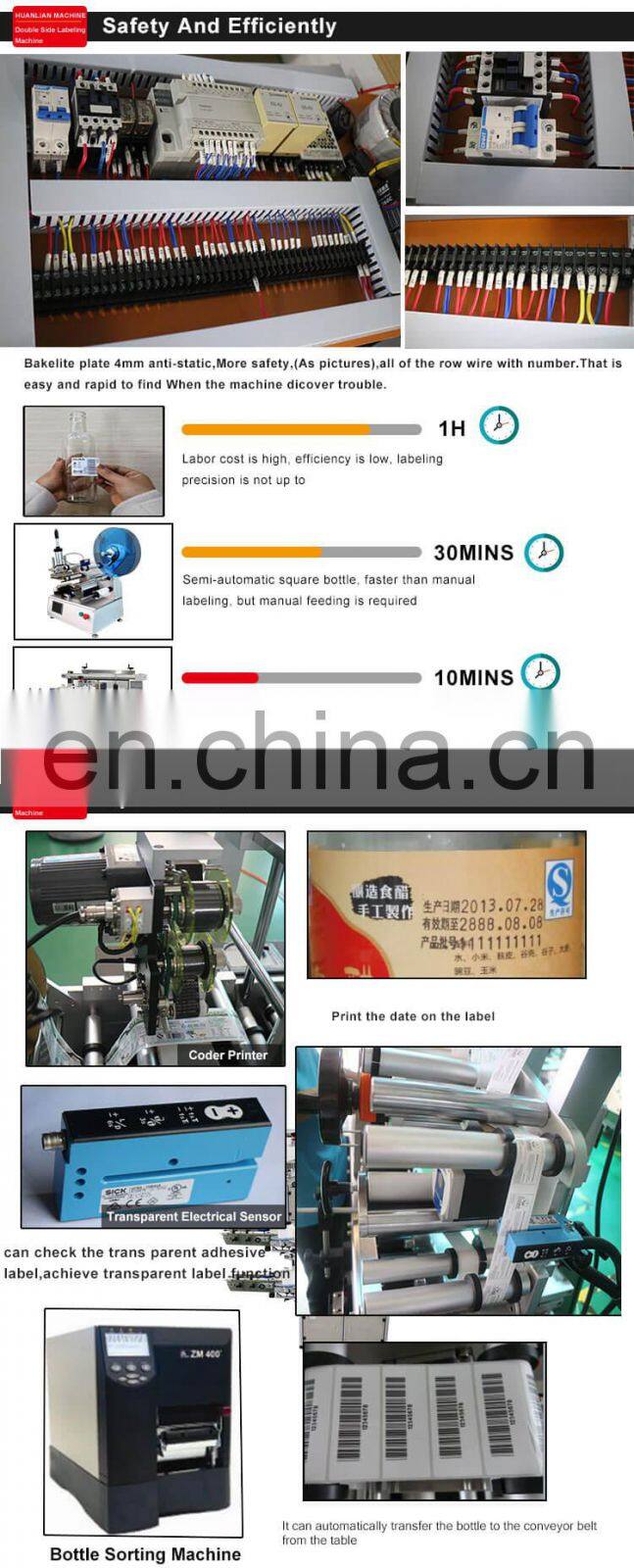 Manufacturer Sale Automatic One Double Sides Round Square Flat Labeling Machine Bottle Label Applicator