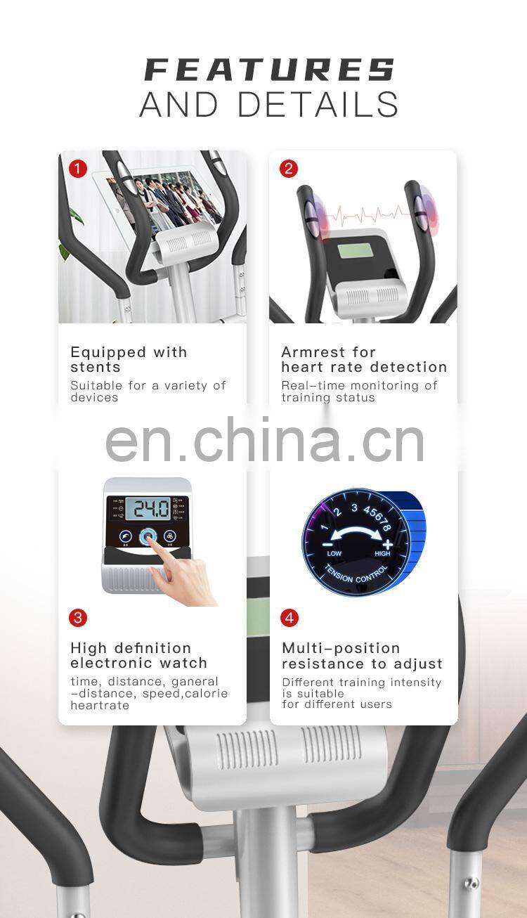 heavy duty cross trainer 2 in 1 lliptical machines bearing weight 130kg