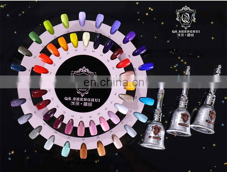 Qian shen shenghui manufacturer OEM/ODM long lasting non toxic true 48 color uv led nail gel polish