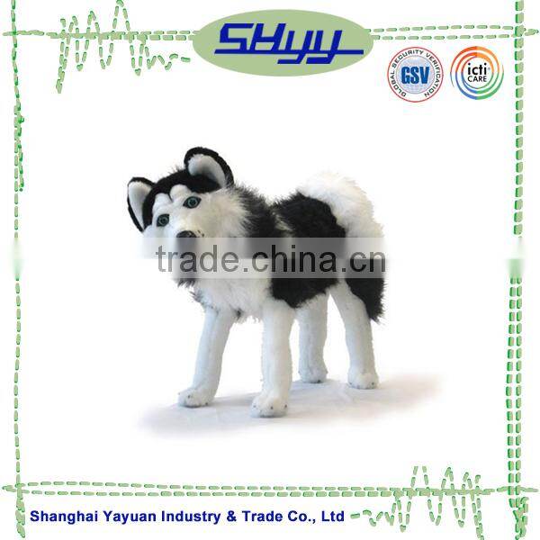 High quality plush stuffed standing lifelike husky dog toy