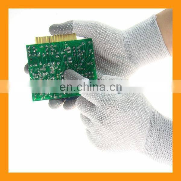 13Gauge Carbon Fiber Fingertips PU Coated ESD Top Fit Gloves