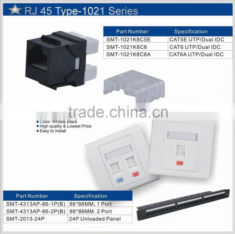 CAT6 8p8c rj45 Dual IDC Keystone Jack