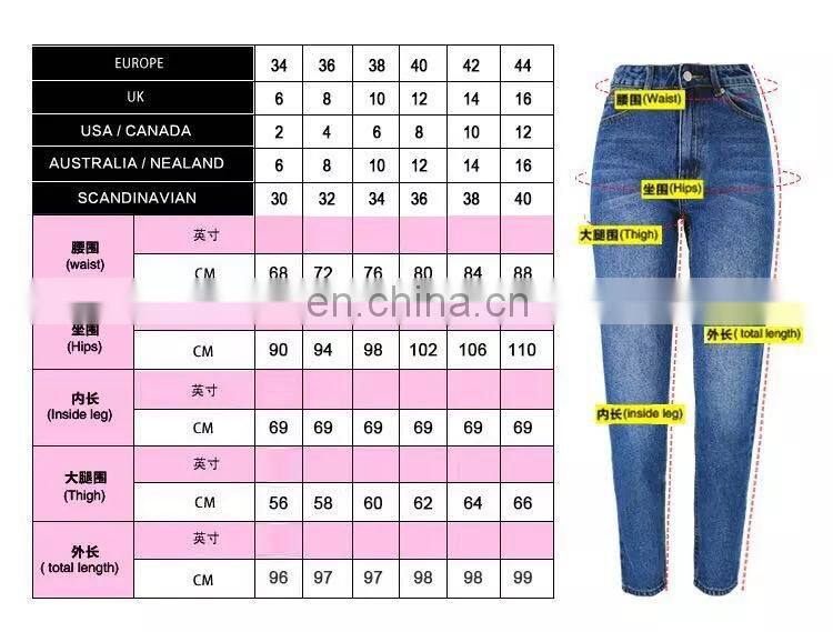 Wholesale customized 2020 light blue vintage wash jeans hot selling high-waisted women's jeans