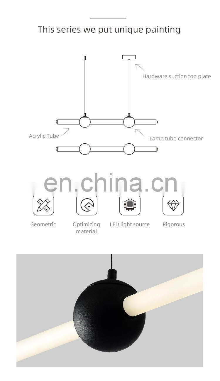 HUAYI Energy Saving Simple Style Living Room Decorative Aluminum Acrylic 14W LED Pendant Light
