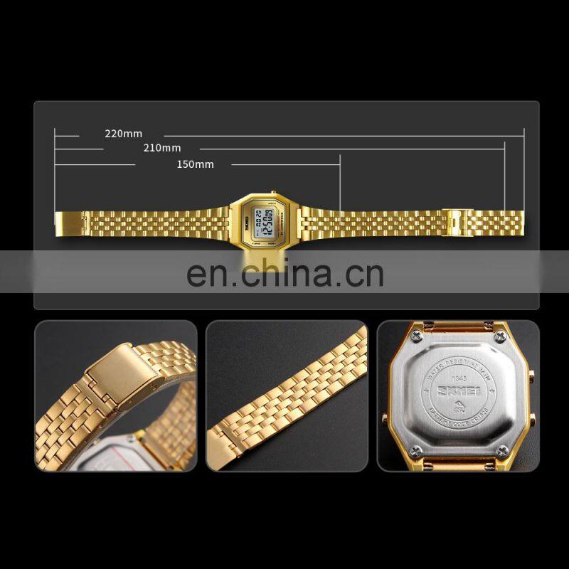 SKMEI 1345 Lady's Fashion&Casual Digital Watch Multi-function Stainless Steel Sport Watch For Women